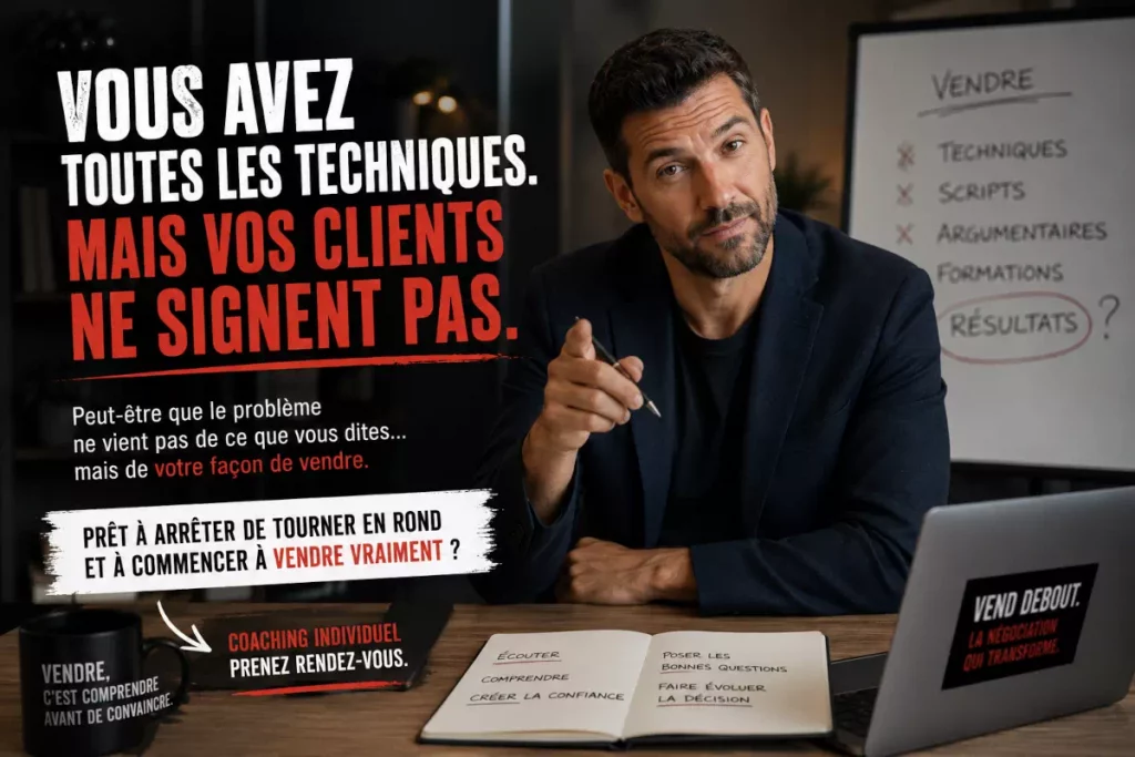 Image représentant un coach qui explique pourquoi les clients ne signent pas
